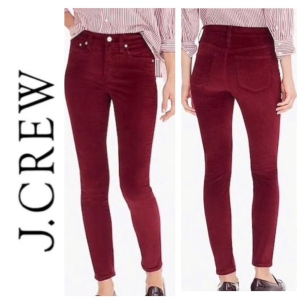 J. Crew 9-Inch Toothpick Stretch Velvet Jeans NWOT